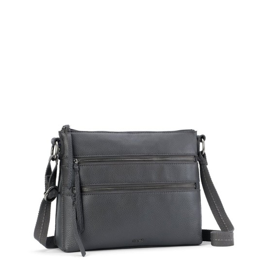  Reseda Leather Crossbody Handbag, Gray
