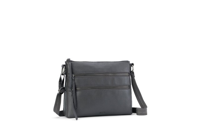  Reseda Leather Crossbody Handbag, Gray