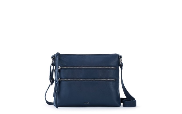  Reseda Leather Crossbody Handbag, Med Blue