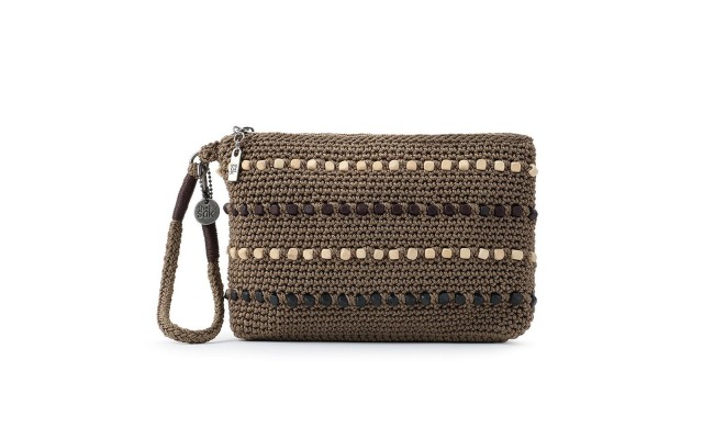  Womens Sayulita Wristlet, Taupe Multi Wood Beads
