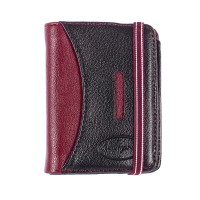 The Season Essentials Men's Minimalist Wallet Slim Bifold With Multi Credit Card Pockets Large Capacity, Black-Bordeaux