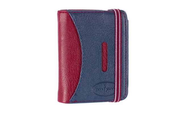  Men's Minimalist Wallet Slim Bifold With Multi Credit Card Pockets Large Capacity, Navy-Bordeaux