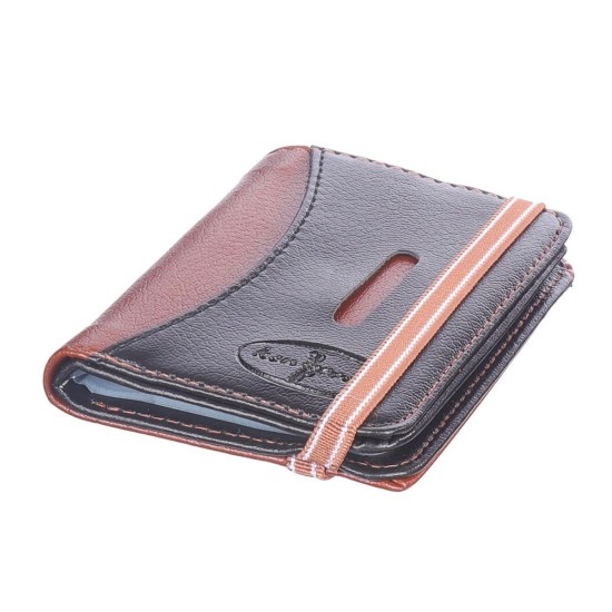  Men's Minimalist Wallet Slim Bifold With Multi Credit Card Pockets Large Capacity, black-brown