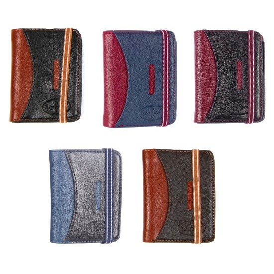  Men's Minimalist Wallet Slim Bifold With Multi Credit Card Pockets Large Capacity, Navy-Bordeaux