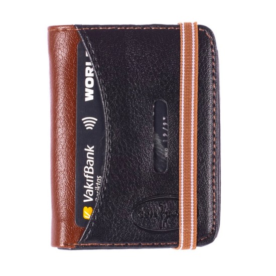  Men's Minimalist Wallet Slim Bifold With Multi Credit Card Pockets Large Capacity, black-brown