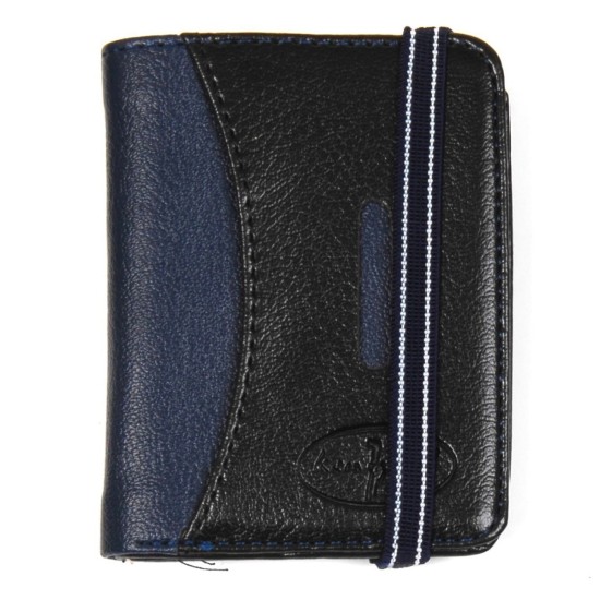  Men's Minimalist Wallet Slim Bifold With Multi Credit Card Pockets Large Capacity, Black/Navy