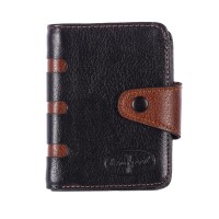 The Season Essentials Men’s Slim Bifold Wallet With Snap Closure Multi Compartments, black-brown