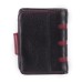  Men’s Slim Bifold Wallet With Snap Closure Multi Compartments, Black-Bordeaux