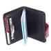  Men’s Slim Bifold Wallet With Snap Closure Multi Compartments, Black-Bordeaux