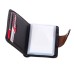  Men’s Slim Bifold Wallet With Snap Closure Multi Compartments, black-brown