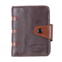 The Season Essentials Men’s Slim Bifold Wallet With Snap Closure Multi Compartments, Dark Brown-Brown