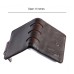  Men’s Slim Bifold Wallet With Snap Closure Multi Compartments, Dark Brown-Brown