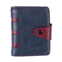 The Season Essentials Men’s Slim Bifold Wallet With Snap Closure Multi Compartments, Navy-Bordeaux