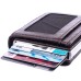  Men’s Trifold Wallet Sleek and Slim With Special Opening Mechanism, Dark Brown