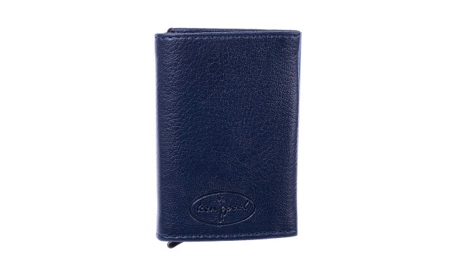  Men’s Trifold Wallet Sleek and Slim With Special Opening Mechanism, Navy