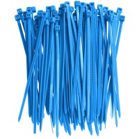 the Season Essentials Multi-Purpose Zip Ties & Hook and Loop Straps Set, 100 pcs - 4in Blue
