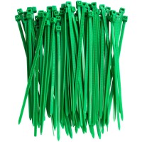 the Season Essentials Multi-Purpose Zip Ties & Hook and Loop Straps Set, 100 pcs - 4in Green