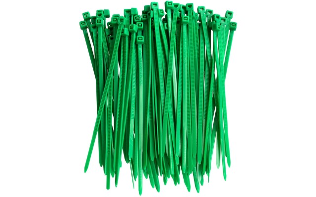  Multi-Purpose Zip Ties & Hook and Loop Straps Set, 100 pcs - 4in Green