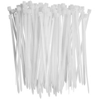 the Season Essentials Multi-Purpose Zip Ties & Hook and Loop Straps Set, 200 pcs - 4in White
