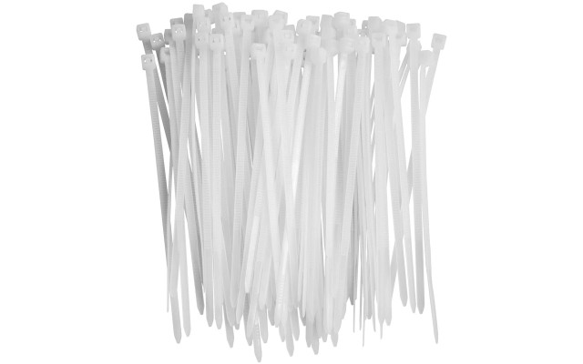  Multi-Purpose Zip Ties & Hook and Loop Straps Set, 200 pcs - 4in White