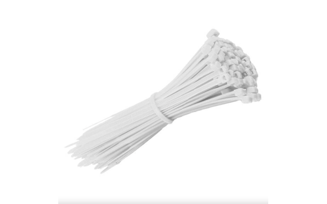  Multi-Purpose Zip Ties & Hook and Loop Straps Set, 80 pcs - 8in White