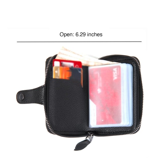  Unisex Credit Card Case with Snap Closure, Black