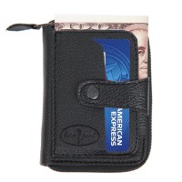The Season Essentials Unisex Credit Card Case with Snap Closure, Black