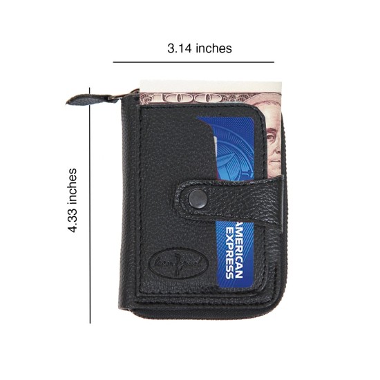  Unisex Credit Card Case with Snap Closure, Black