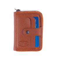 The Season Essentials Unisex Credit Card Case with Snap Closure, Brown