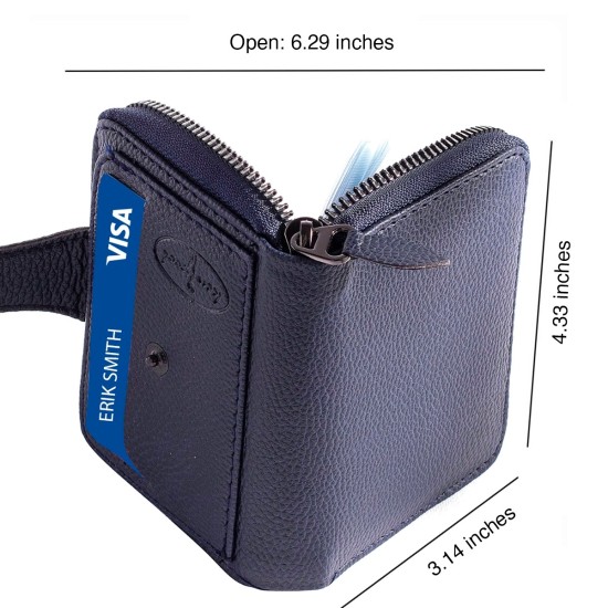  Unisex Credit Card Case with Snap Closure, Navy