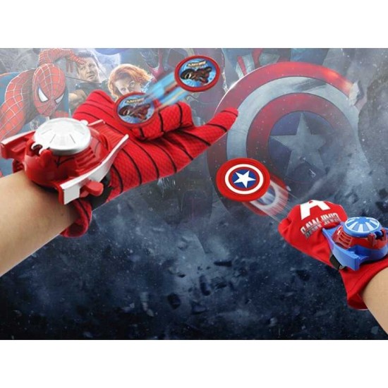  Kids Superhero Magic Gloves with Wrist Ejection Launcher, Mr. America