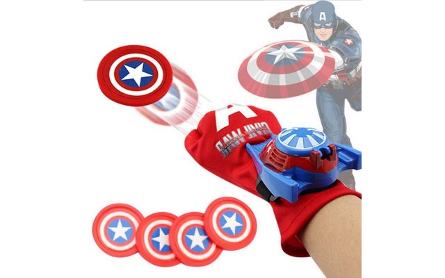 Kids Superhero Magic Gloves with Wrist Ejection Launcher, Mr. America