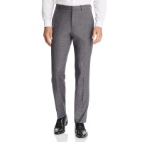 Theory Mayer Charcoal Tonal Plaid pants (Silver, 30R)