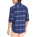  Men’s Del Coast Plaid Corduroy Shirt (Navy, L)