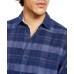  Men’s Del Coast Plaid Corduroy Shirt (Navy, L)