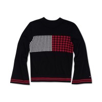 Tommy Hilfiger Big Girls Flag Sweaters, Black, 16 (X-Large)