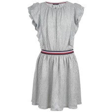 Tommy Hilfiger Big Girls Metallic Crinkle Dress (Pastel Gray, 8-10M)
