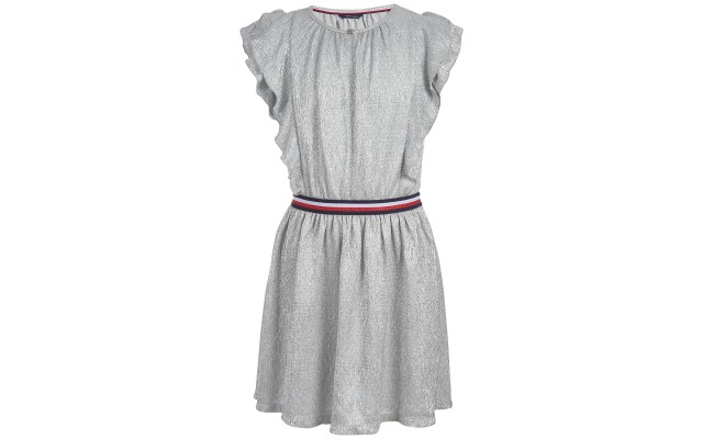  Big Girls Metallic Crinkle Dress (Pastel Gray, 8-10M)