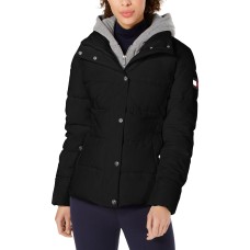 Tommy Hilfiger Hoodie Puffer Coat, Black, S