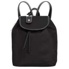 Tommy Hilfiger Julia-Smooth Nylon Flap Backpack, Black