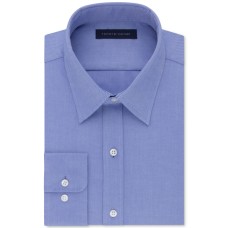 Tommy Hilfiger Men’s Athletic Fit Performance Stretch Th Flex Collar Dress Shirt (Blue,15.5X34-35)