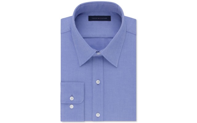  Men’s Athletic Fit Performance Stretch TH Flex Collar Dress Shirts, Blue, 17 32/33
