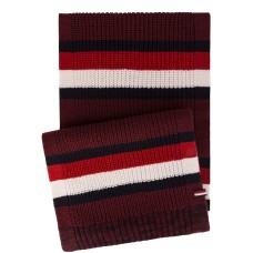 Tommy Hilfiger Men’s Back Bay Cardigan-Knit Striped Marled Scarf (Rhododendron)
