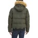  Men’s Big & Tall Short Parka Jacket with Faux Fur Hood, (Green, LT)