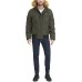  Men’s Big & Tall Short Parka Jacket with Faux Fur Hood, (Green, LT)