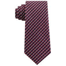 Tommy Hilfiger Men’s Classic Textured Plaid Tie, Red