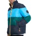  Men’s Colorblocked Puffer Jacket (Gray, L)