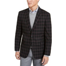 Tommy Hilfiger Men’s Long Classic Blazer, Wine/Black, 40L