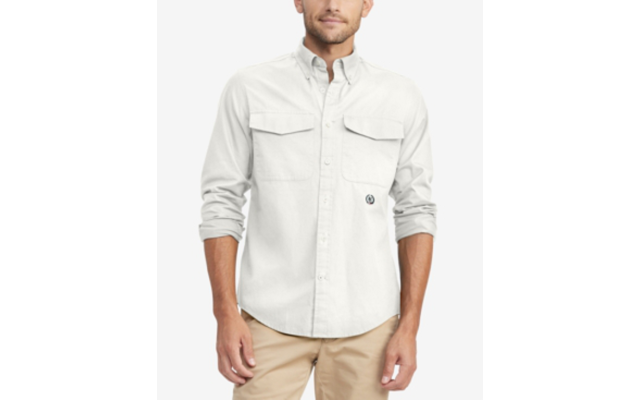  Men’s Long Sleeve Button Down Oxford Shirt in Custom Fit, White, Small