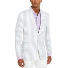 Tommy Hilfiger Men’s Modern-Fit Blue/White Stripe Sport Coat (Blue, 42 T)
